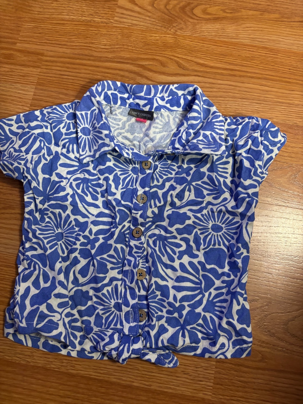 Vince Camino Blue Floral Button-Front Kids Shirt - Unknown Brand size 7